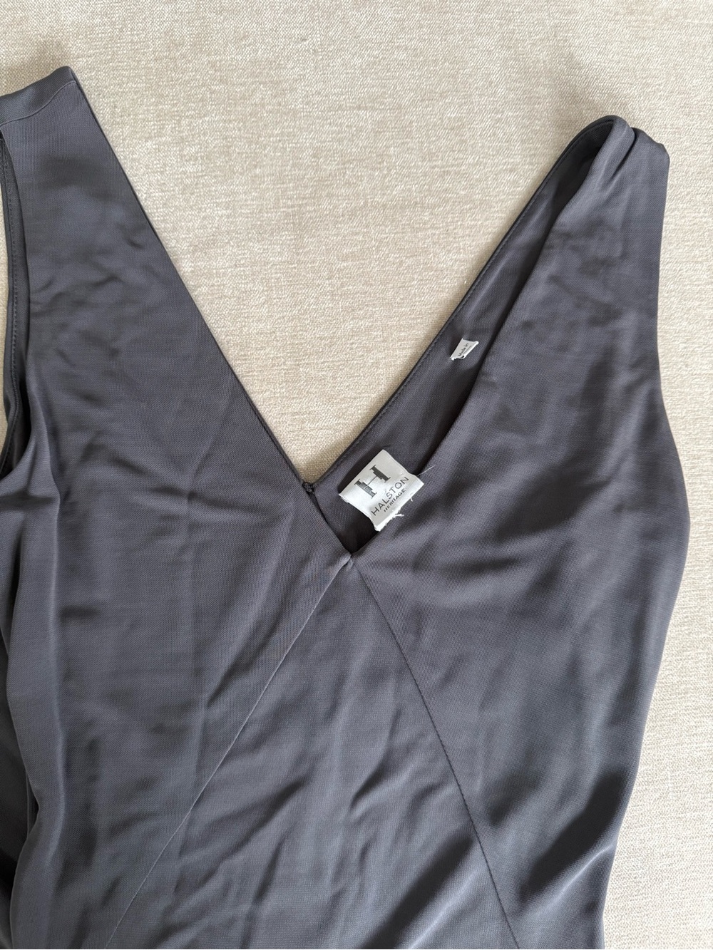 Halston Maxi Dress in Charcoal Gray